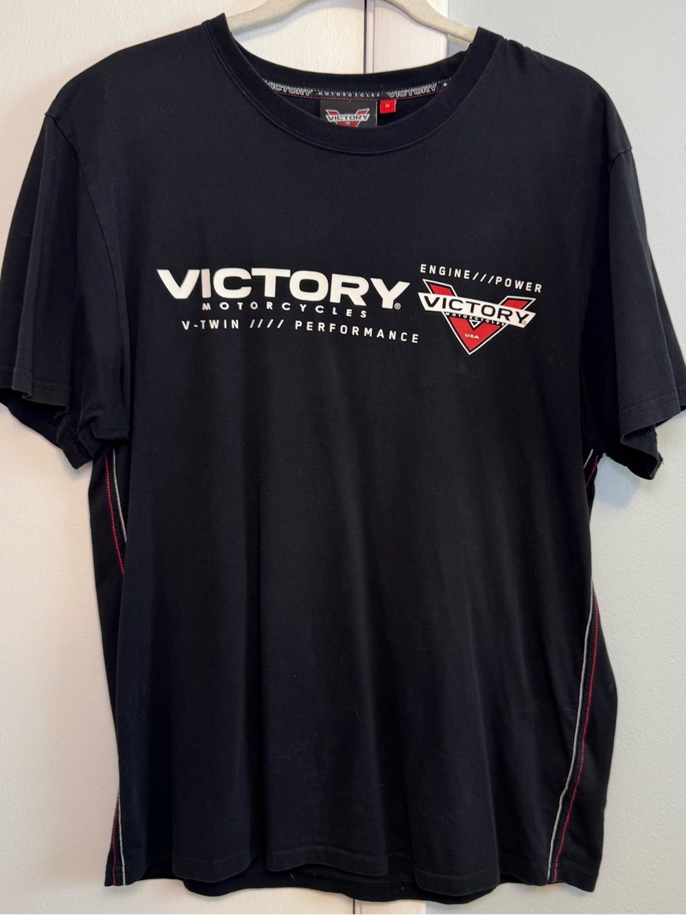 Victory Motorcycles Black Logo Tee. Size Medium